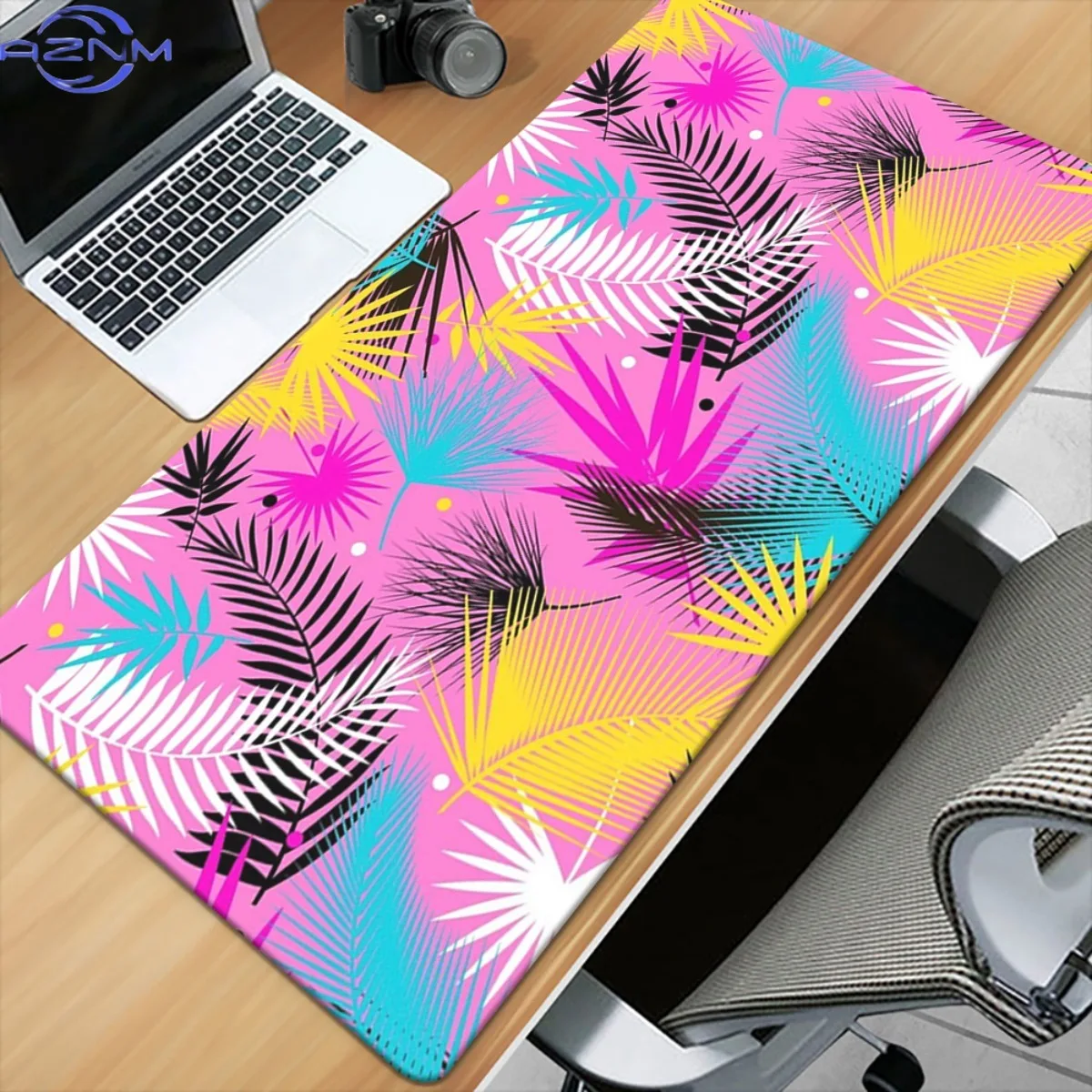 1pc  Tropical Leaves Pattern HD Printed Pad for Desk, Multi Functional XXL Mousepad, Keyboard Gaming Mouse Mats, Office Computer