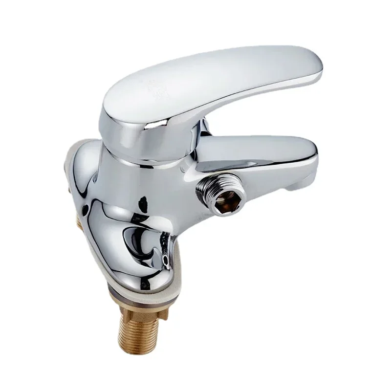 فتحة جانبية 2-way صمام سيراميك نحاسي أساسي خلاط صنبور حوض ساخن وبارد متعدد الأغراض صنبور حوض دش صنبور #4