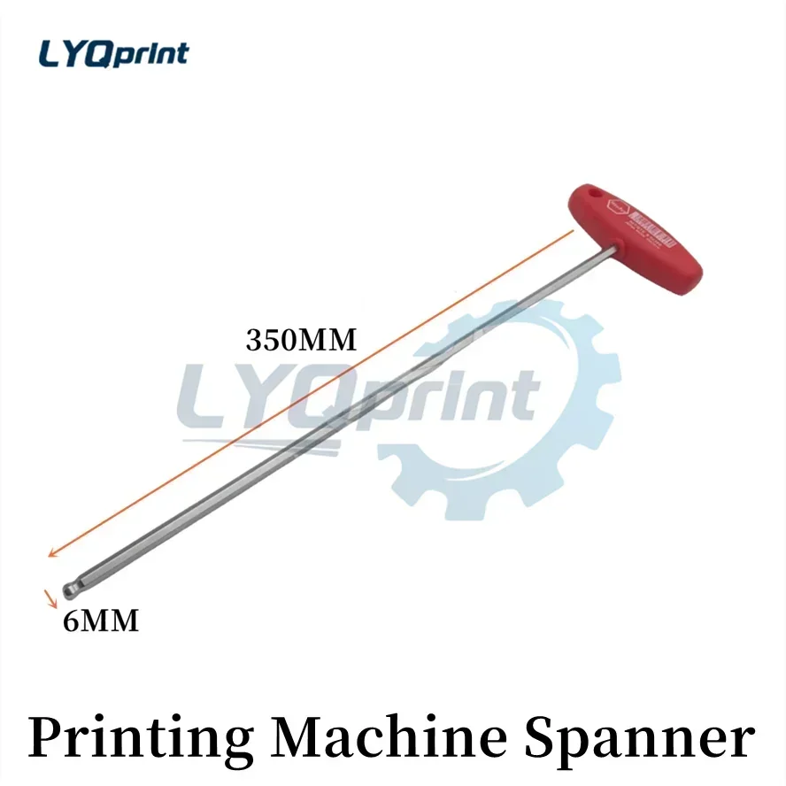 Wrench L-shape With T-handle Diameter 6MM Length 350MM Printing Machine Spanner For Heidelberg Roland Komori