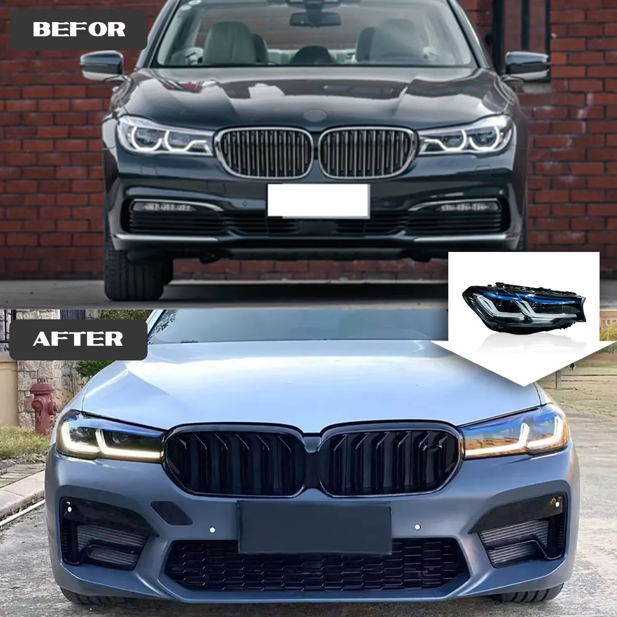 TYPY Car Accessories for 2018-2022  5 Series G30 Headlights G38 Projector Headlight  Front Lamp DRL Turn Signal