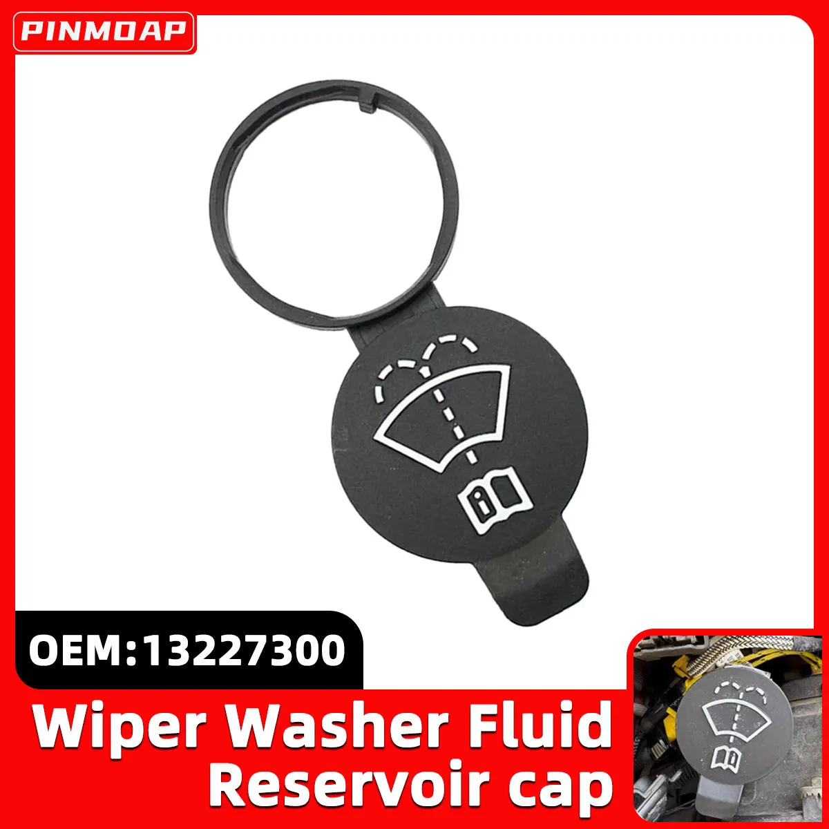 PINMOAP Geeignet für Chevrolet Camaro Cruze Cadillac ATS/XTS XT4 Buick Auto Windschutzscheiben-Reinigungsflüssigkeitsbehälterdeckel 13227300