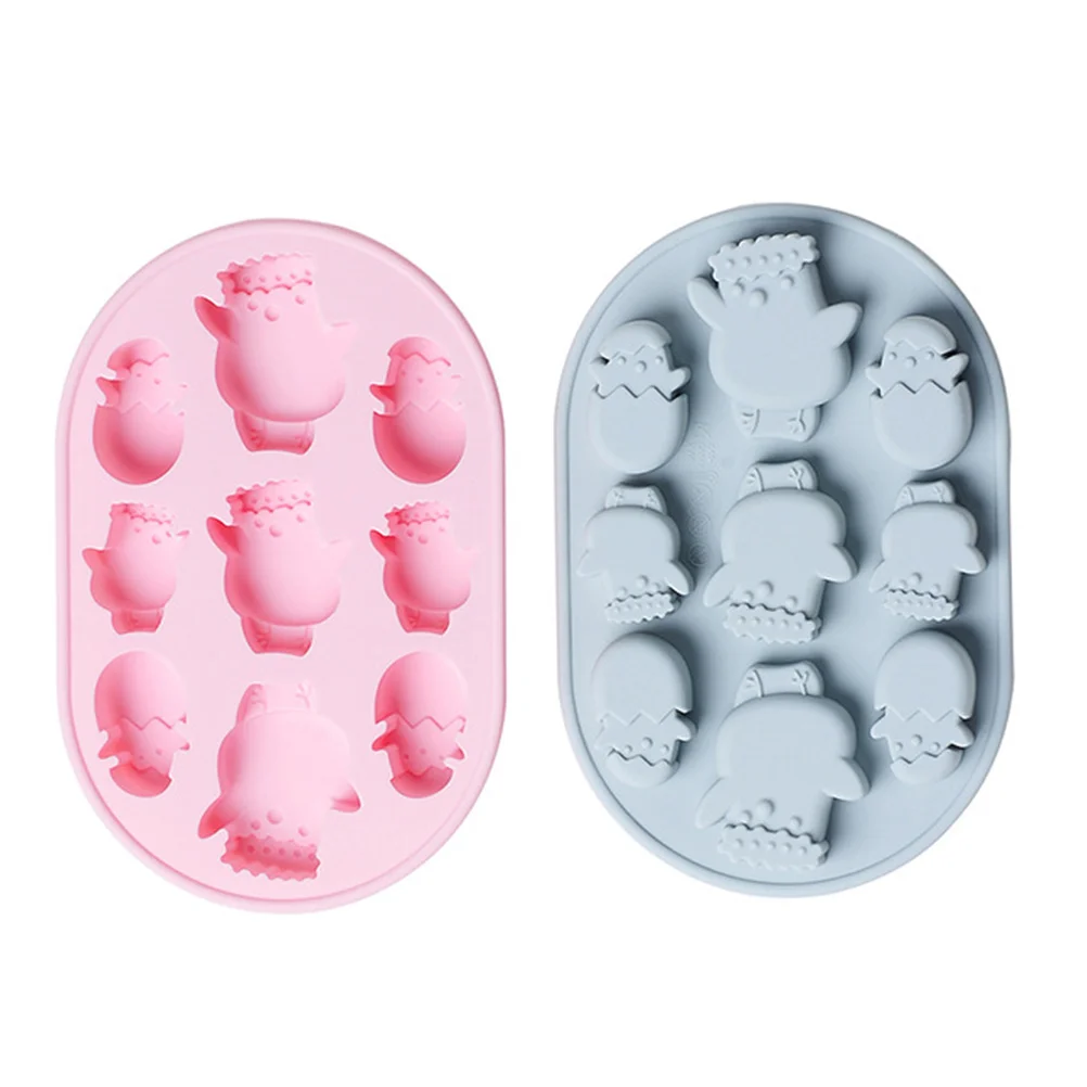 

2 Pcs Silicone Mold Cake Christmas Biscuits Mould Baking Gadget Silica Gel Easter Chick Tool