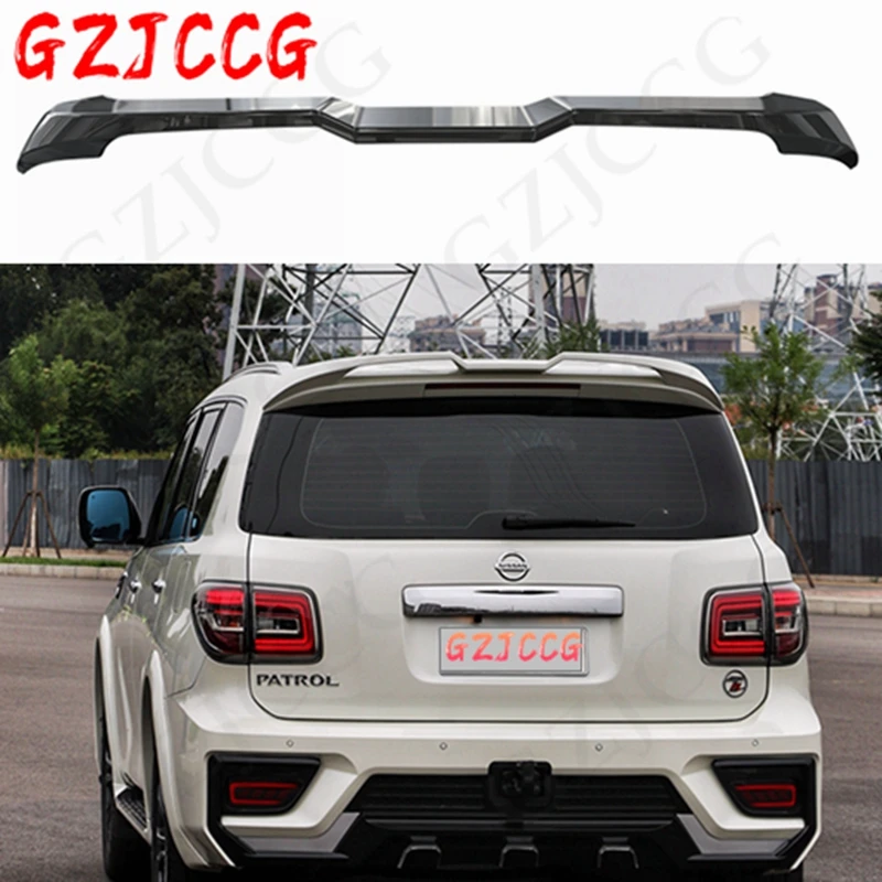 Auto ABS Plastic White Black Color Rear Trunk Boot Wing Spoiler Car Accessories 1Pcs For Nissan PATROL Y62 2011-2020