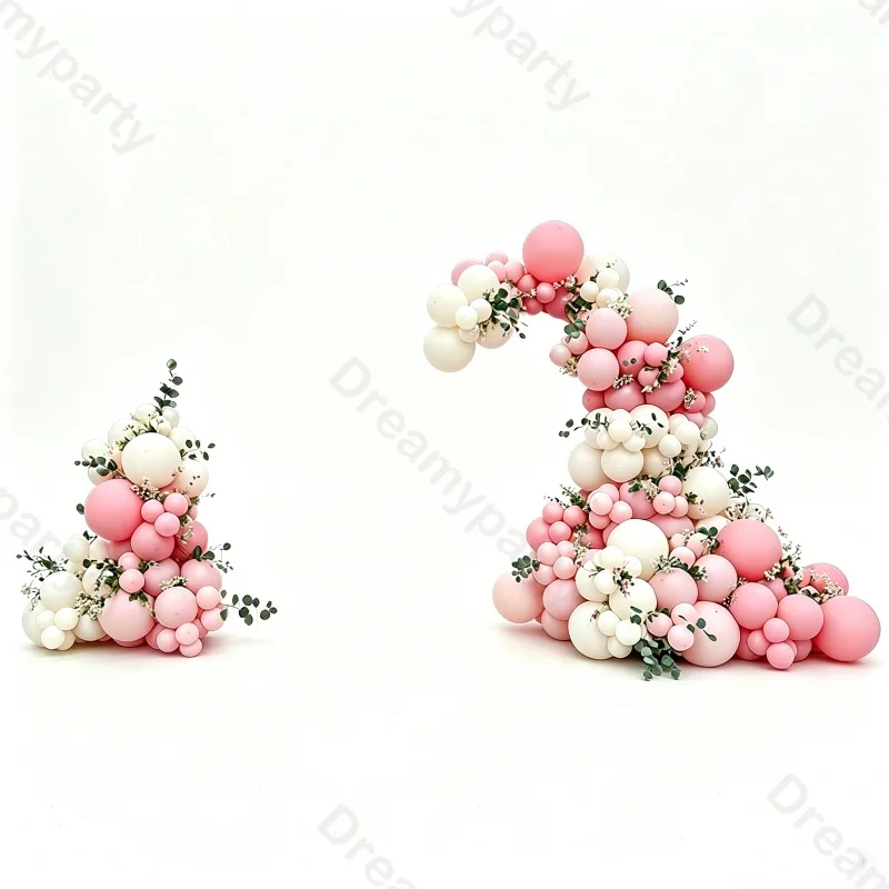 Set de 144 Globos de Látex en Tonos Lila, Rosa Atardecer y Blanco Arena para Guirnaldas, Arco de Globos, Decoración para Bodas Campestres, Baby Shower y Bautizos
