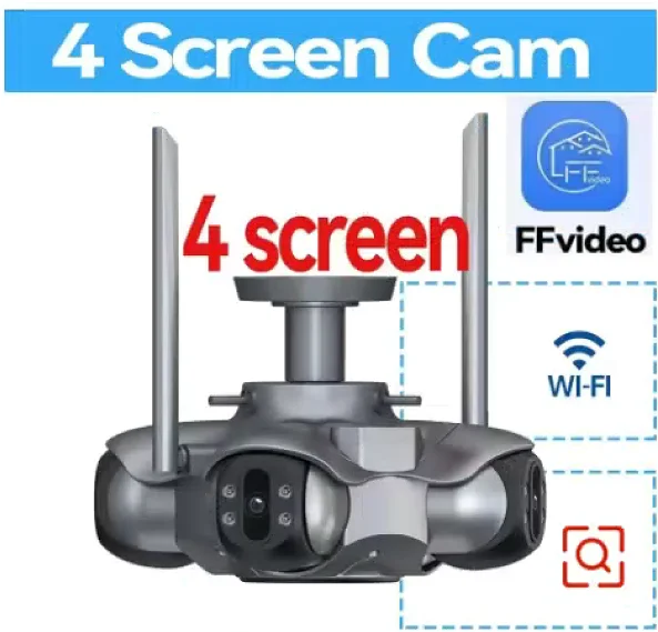 DIFANG 35MP Volle Kleur 4 Schermen WiFi Beveiligingscamera Zeven Lenzen 10X Optische Zoom Thuisbewakingscamera's Automatische Tracking CCTV
