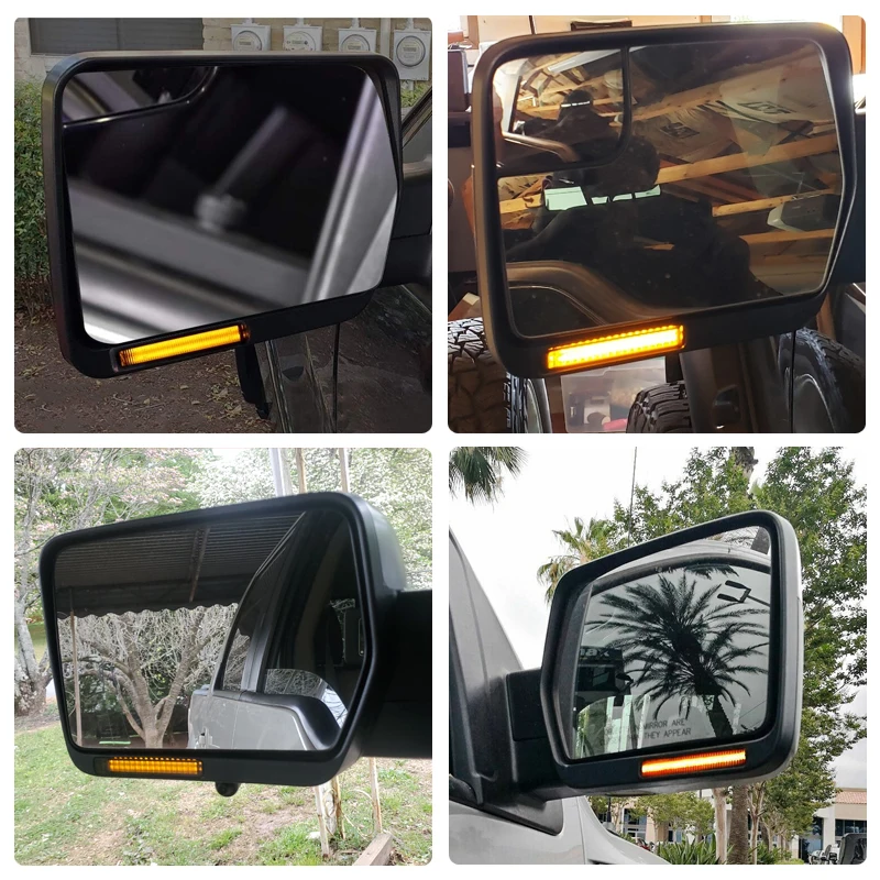 Lámpara LED para espejo Retrovisor lateral, luces de señal de giro dinámicas, ámbar, para Ford F150, F-150, Raptor Expedition, Lincoln, Mark LT