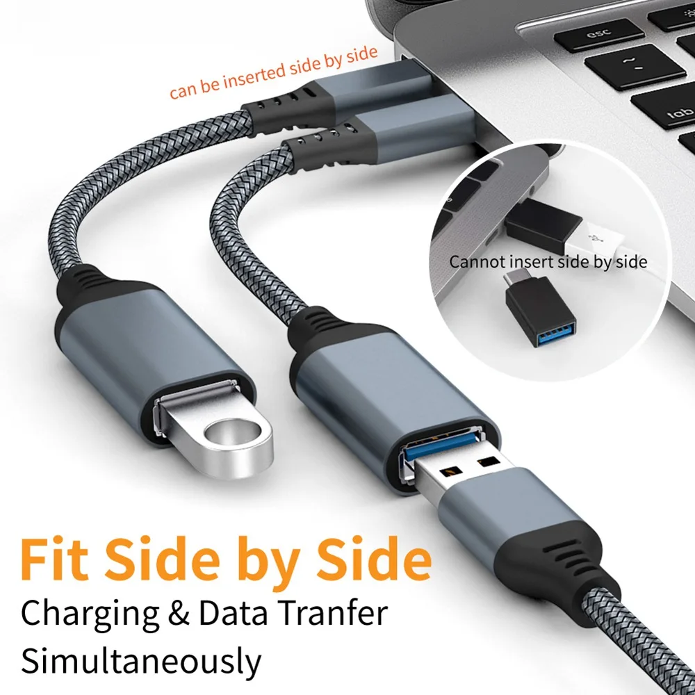 Cable OTG USB-A hembra a tipo C macho de 0,2 m, adaptador USB 3,0 tipo C de 5Gbps, Mini Cable para Macbook, Samsung, Huawei y Xiaomi