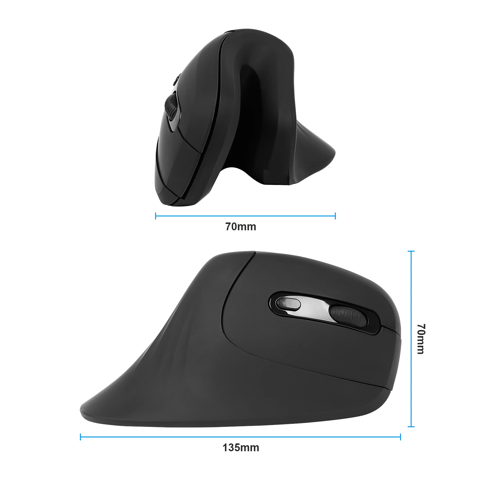 Wireless Magic Vertical Mouse 2,4 GHz ergonomische Optik mit USB-Empfänger Mause einstellbare dpi Mäuse für PC-Computer Laptop