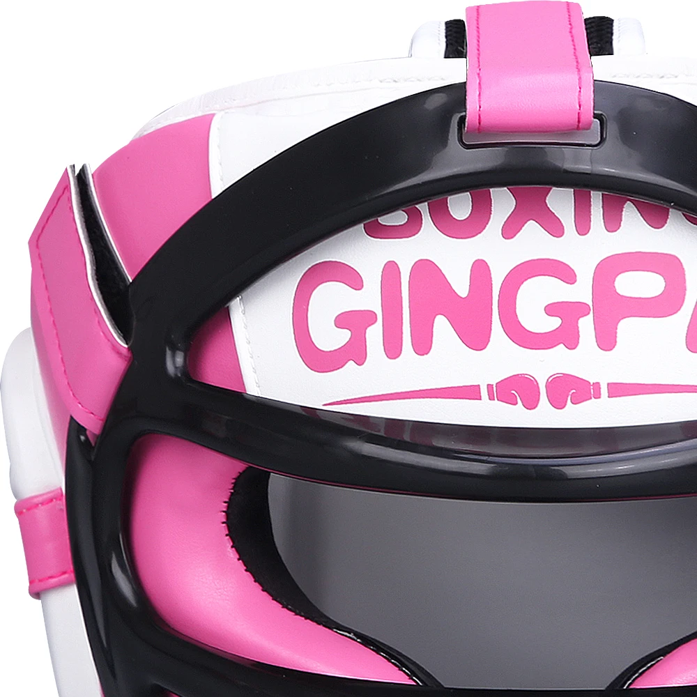 Hochwertiger PU-Leder Boxhelm Kopfschutz für Kinder Professioneller Wettkampf-Kopfschutz MMA Muay Thai Kickboxen Kopfschutz – Detail 11