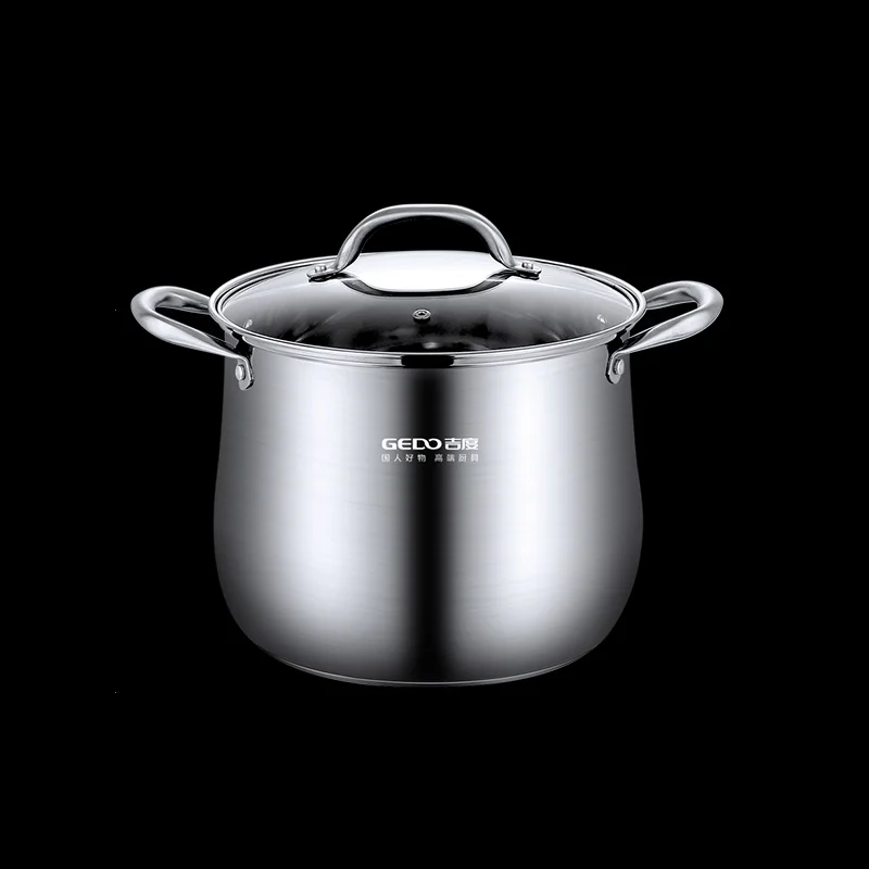 Cacerola de acero inoxidable 304 de 24cm de diámetro, olla para estofado con certificación LFGB, olla ultragruesa, moldeado inte