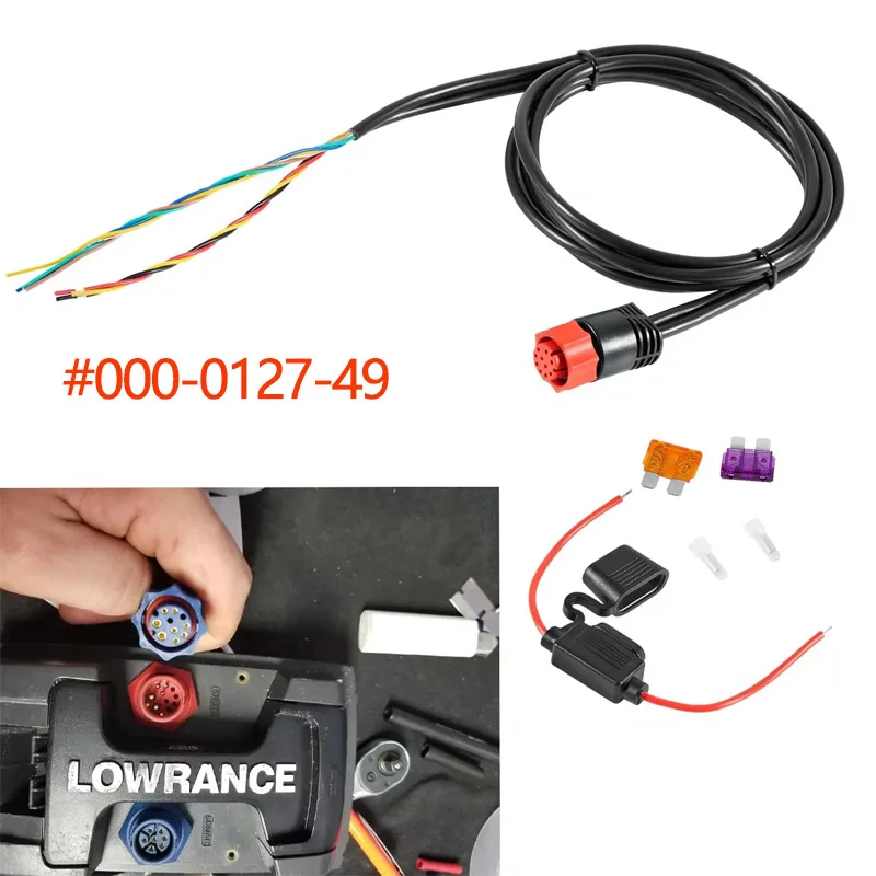 pc-30-rs422、000-0127-49-電源ケーブル交換用-lowrance-hds-シリーズ-エリート-フック-4-チャープ、レッド、デュアル-rs-422-通信ポート