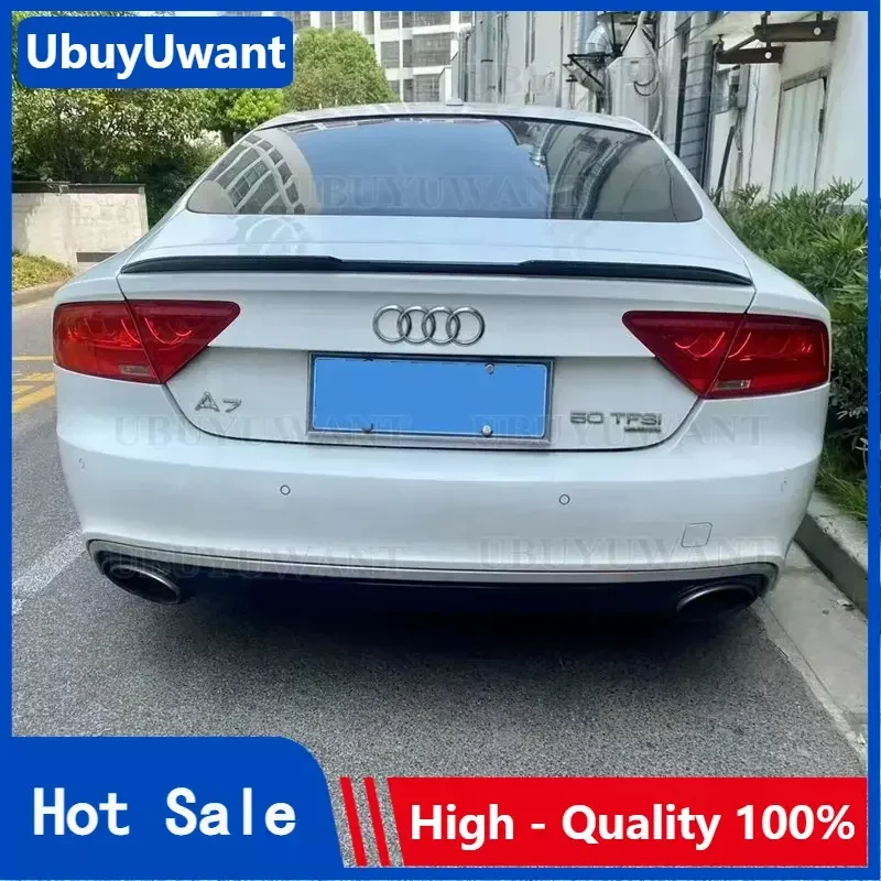 

Спойлер для Audi A7 2013-2016, высококачественный материал из углеродного волокна/АБС-пластика, аксессуары для крыльев заднего багажника автомобиля, комплект кузова