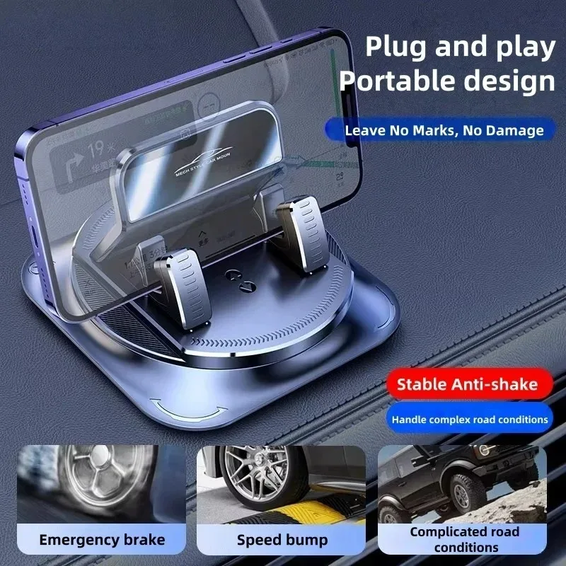Universal Car Phone Mount Anti-Slip Pad Dashboard Navigation Holder Support Bracket 360 Degree Rotation Stand Car Accessories