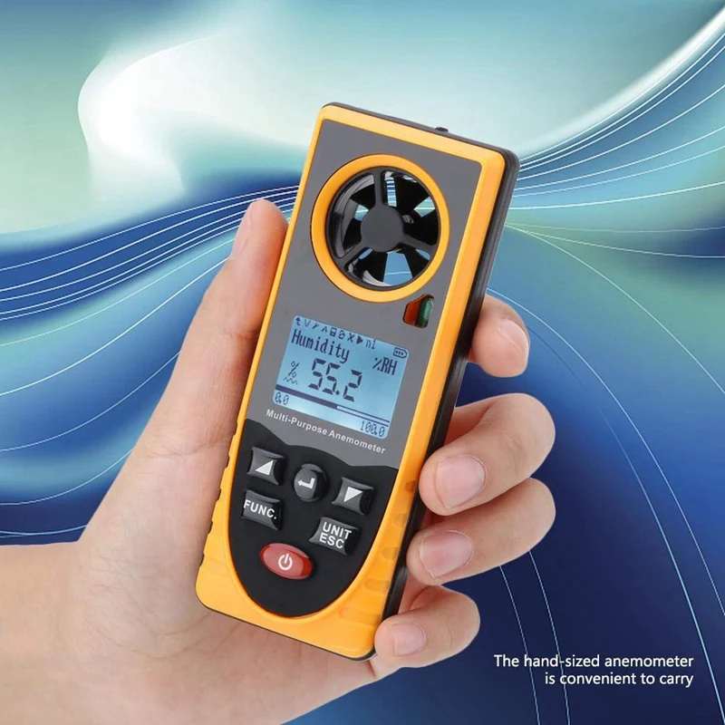 GM8910 Multi-Functional Digital Anemometer Wind Chill Dew Point Barometric Pressure Tester -40-10 Degree