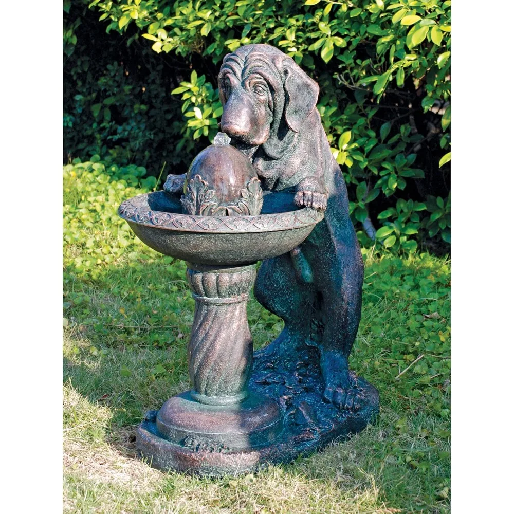 

Water Fountain, Dog's Refreshing Drink Garden Decor Dog Fountain - Outdoor Water Feature, Gothic Stone, Bird Bath