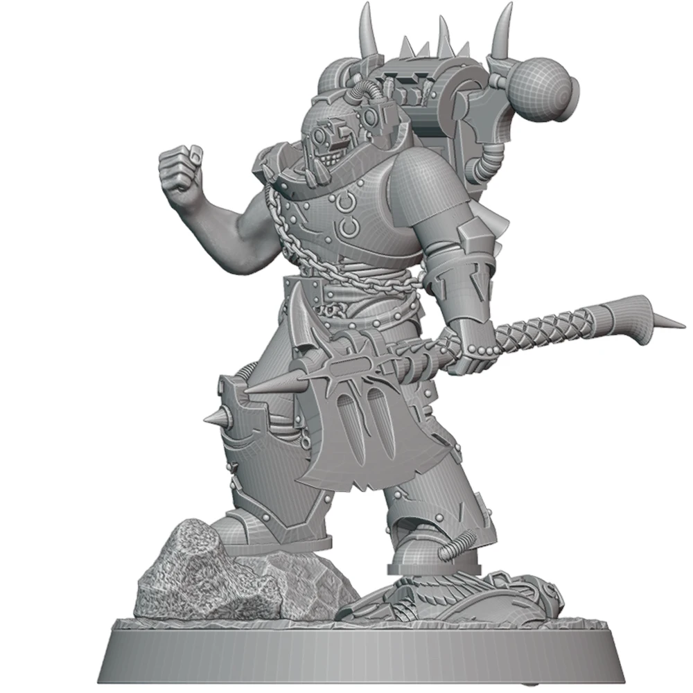 55mm 3d Print Model KitChaos blacksmith Warrior Miniature Model Kit DIY Resin Figure Toys for Hobbyists and Collectors