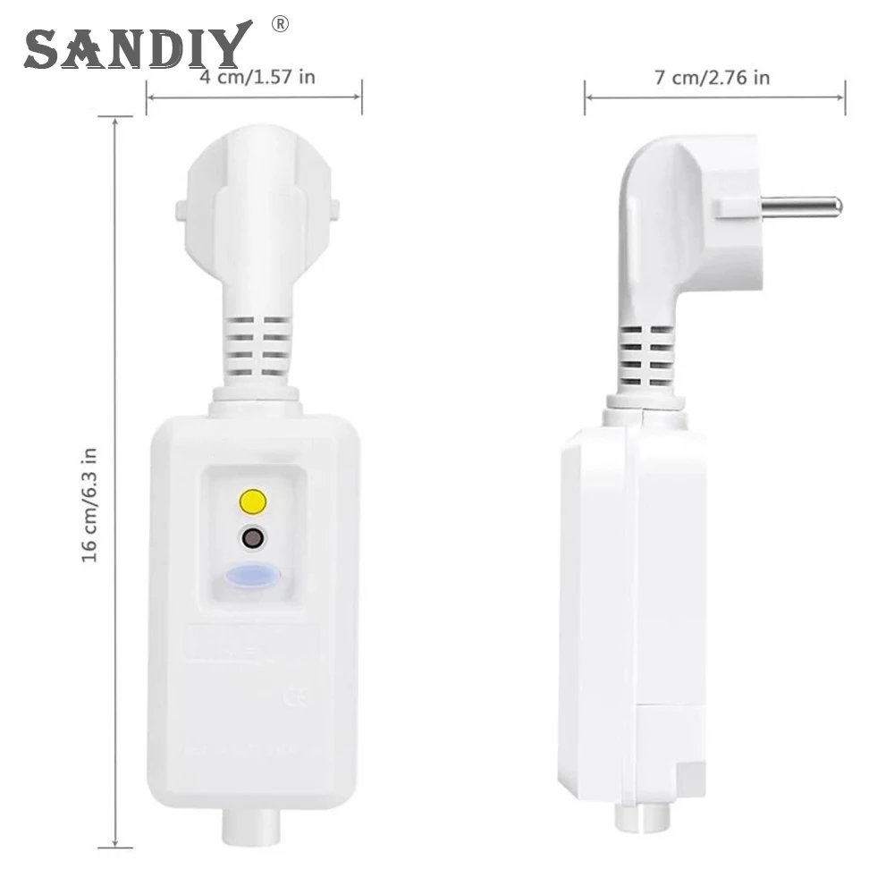 SANDIY Eu Standard 220v Ac Household Leakage Protection Plug Air Conditioning Water Heater Automatic Cut-Off Power Safety Socket