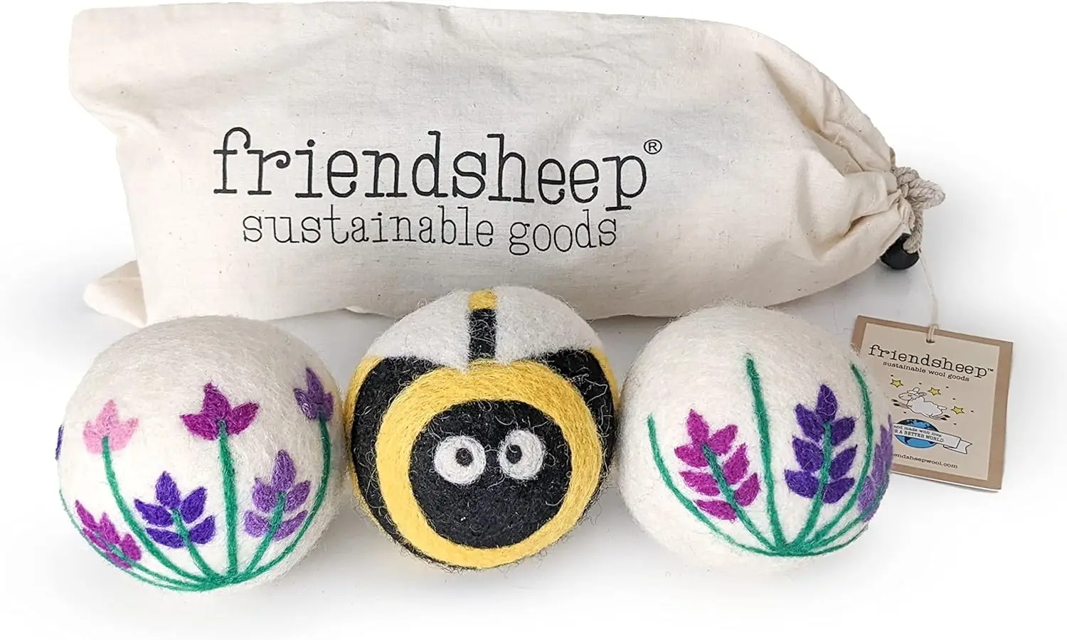 

Organic Wool Dryer Balls, Reusable Laundry Softener, Handmade Eco-Friendly, Hypoallergenic (3 Pack Lavender)