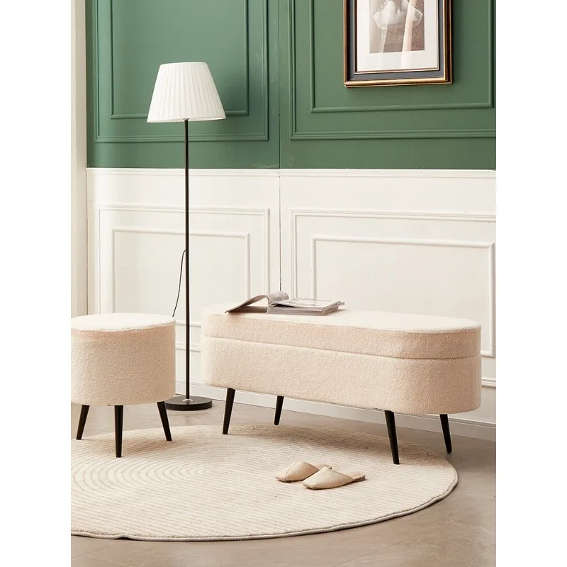 Simple bedside stool at the entrance of the home Cloakroom Storage Sofa Bench Fitting Room Storage Stool