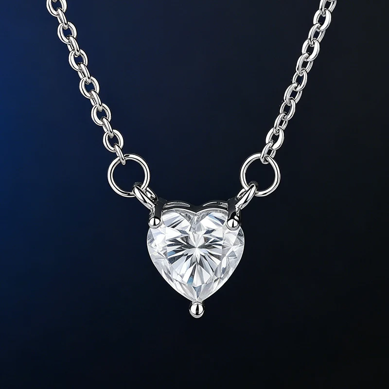 0,5ct, 1ct, 2ct Princess Cut Moissanit Damen-Halskette, GRA-zertifiziert, D VVS, S925 Silber, Hochzeits-, Bankett- und Party-Schmuck – Detail 10