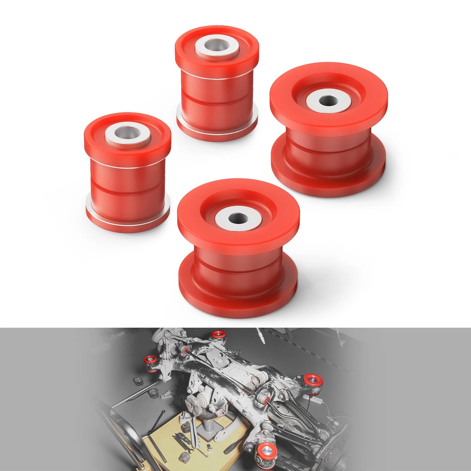 

80A Polyurethane Rear Subframe Bushing Kit for BMW E90 E92 E93 E82 E88 Non-M, Replace for 33316758260, 33316758259
