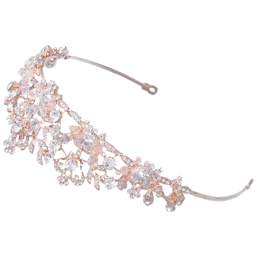 

Rose Gold Headpiece Bridal Crown Rhinestones Girls Pageant Birthday Crown For Women Headb Bride Accessories Birthday Tiara