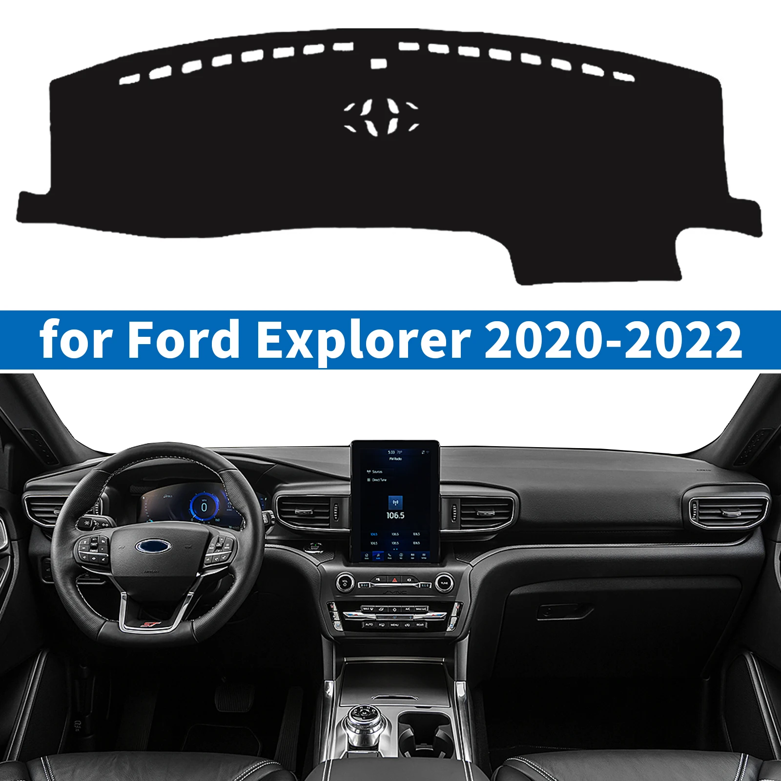 

for Ford Explorer U625 MK6 2022 2021 2020 Sunshade Protective Carpet Dash Mat Dashmat Car Dashboard Mat Accessories