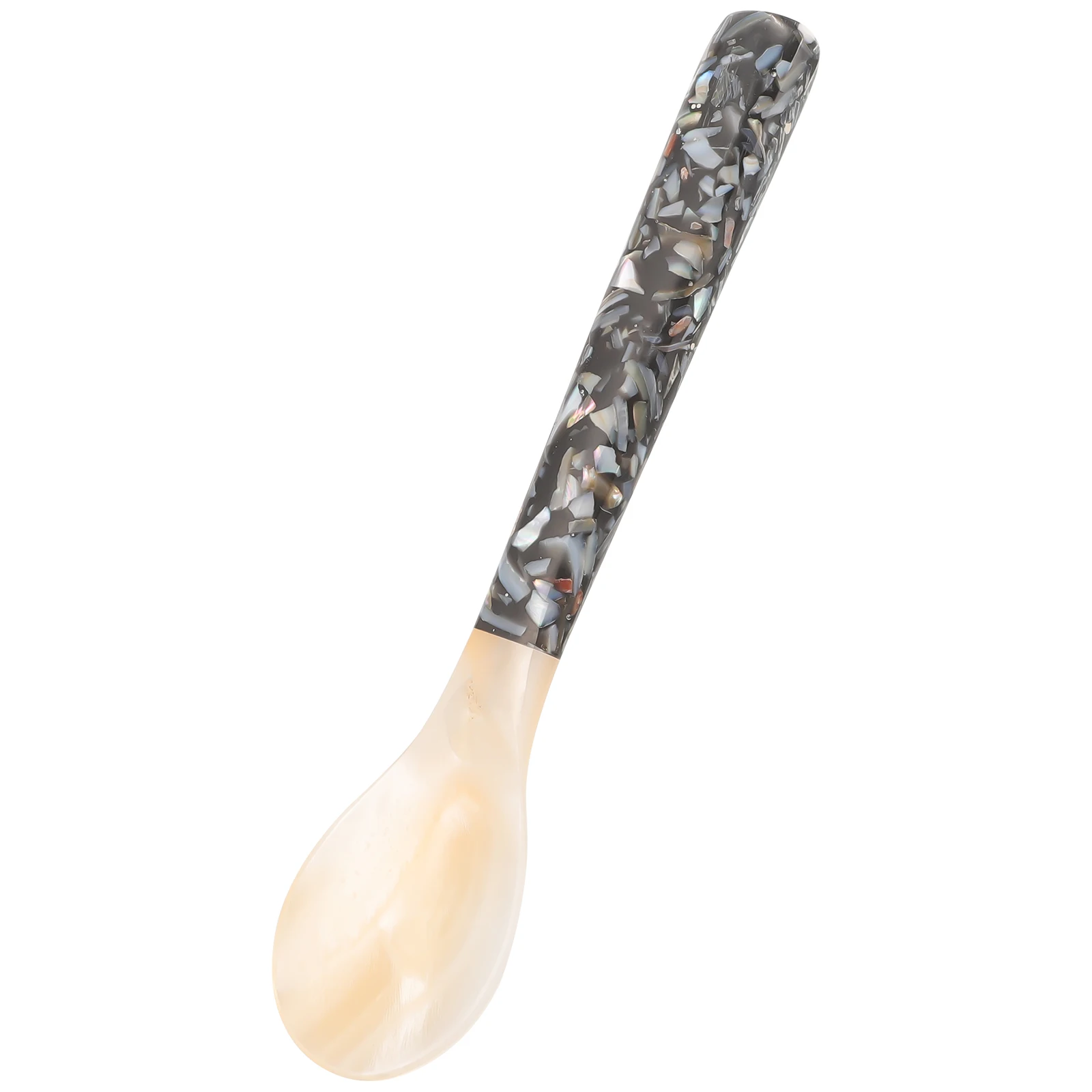 

Seashell Spoon Black Floral 12cm Lightweight Smooth Surface Easy Clean Dessert Coffee Ice Cream Spoon Kitchen Restaurant