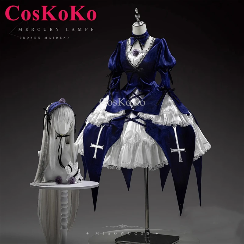 CosKoKo Mercury Lampe Cosplay Anime Rozen Maiden Costume Elegant Gorgrous Formal Dress Halloween Party Role Play Clothing S-XL