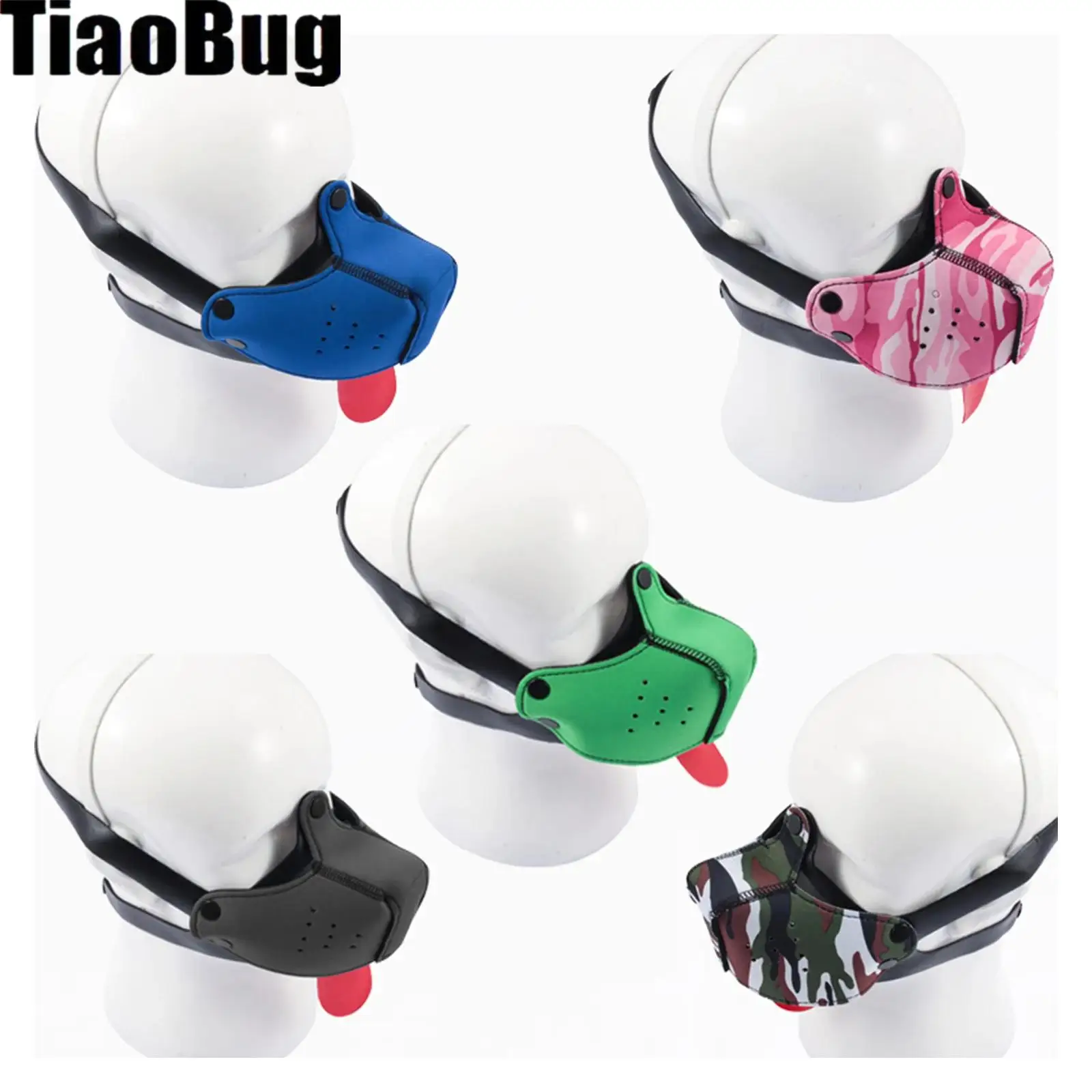 

Adults Tongue-Out Dog Head Mask Cosplay Fun Prop for Couple Lovers Role-Playing Passion Light Bed Interact Cosplay Game