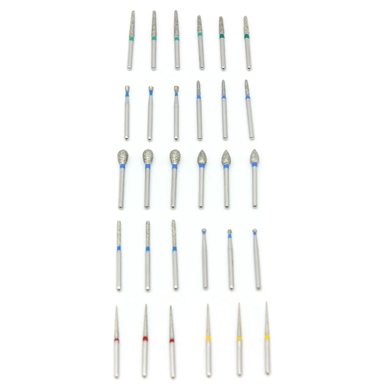 30Pcs Aluminium Dental Burs Diamond Set High Speed Sanding Teeth Polishing Drill Instrument Teeth Whitening Dentisry Tools