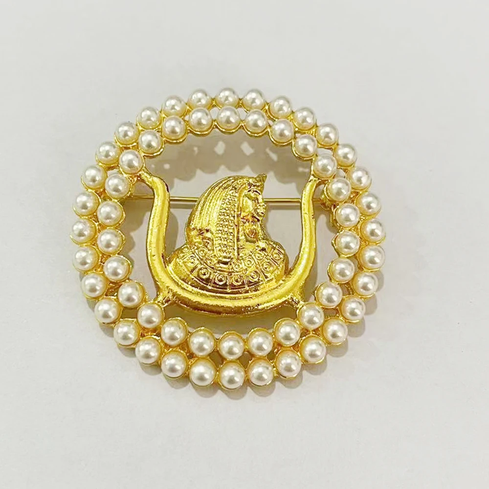 2pcs Daughter Of ISIS Organization White Pearl Inlaid Brooch DOI Members Group Women Jewelry