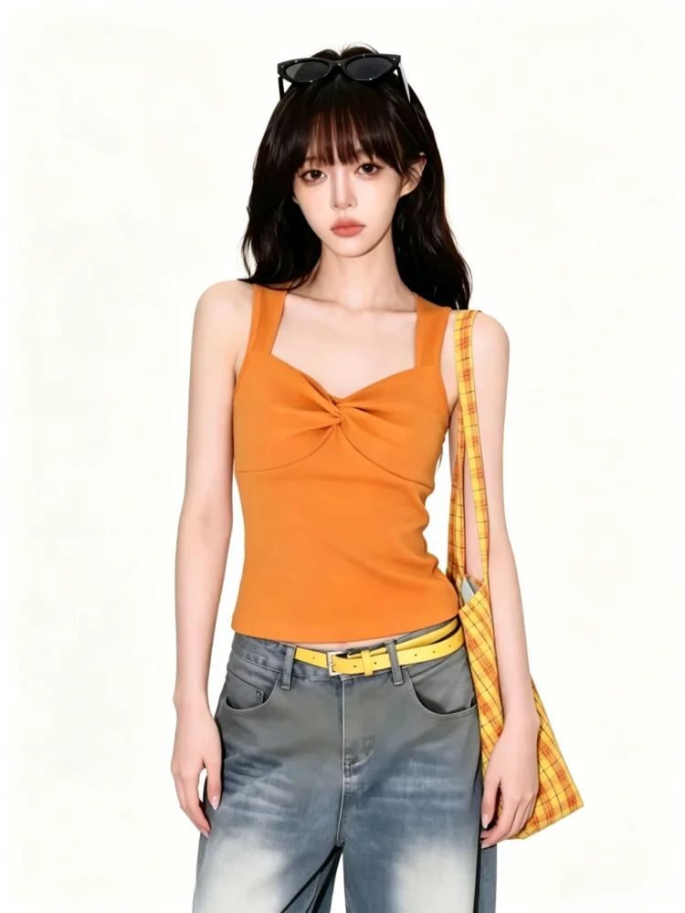 Women's Slim Fit Tank Top 95 Cotton Summer New Style Inner Wear Outer Wear Pure Desire Base Shirt Big Size MM Casual Wear