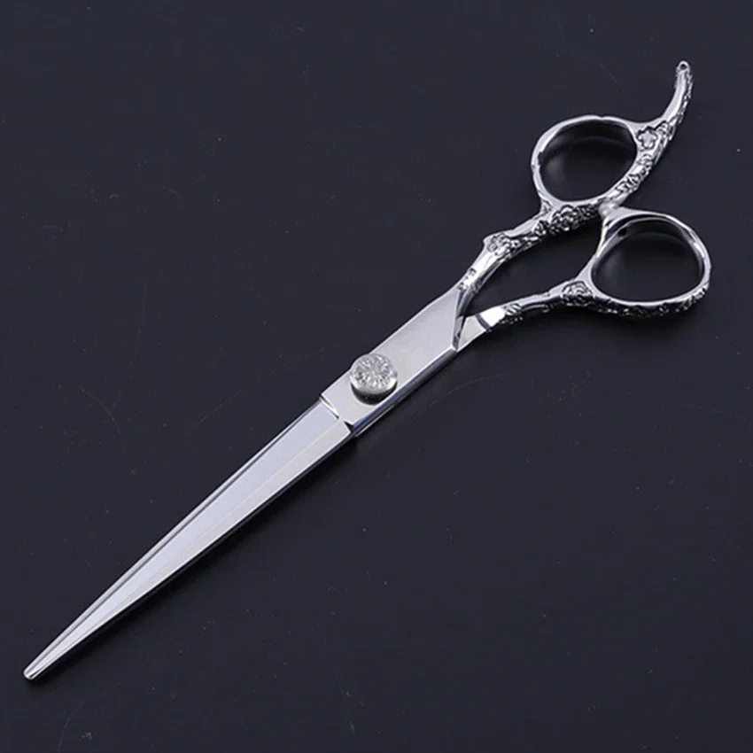 Professional Japanese 440C Stainless Steel 7 Inch Plum Handle Scissors For Barber Cutting Make Up Shears Hairdressing Scissors