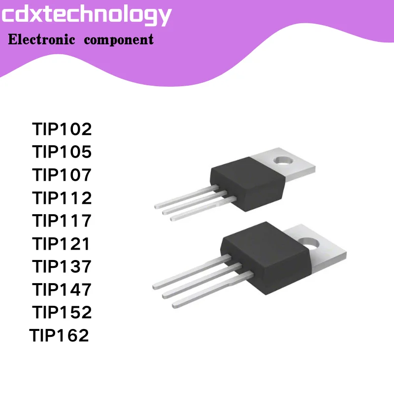 10PCS/Lot TIP102 TIP105 TIP107 TIP112 TIP117 TIP121 TIP137 TIP147 TIP152 TIP162  Transistor TO220  IN STOCK