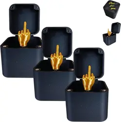 Middle Finger Surprise Gift Box,Annoying Gift Box with Middle Finger Black Ring Box,Christmas Fun Prank Gift for Office Desk