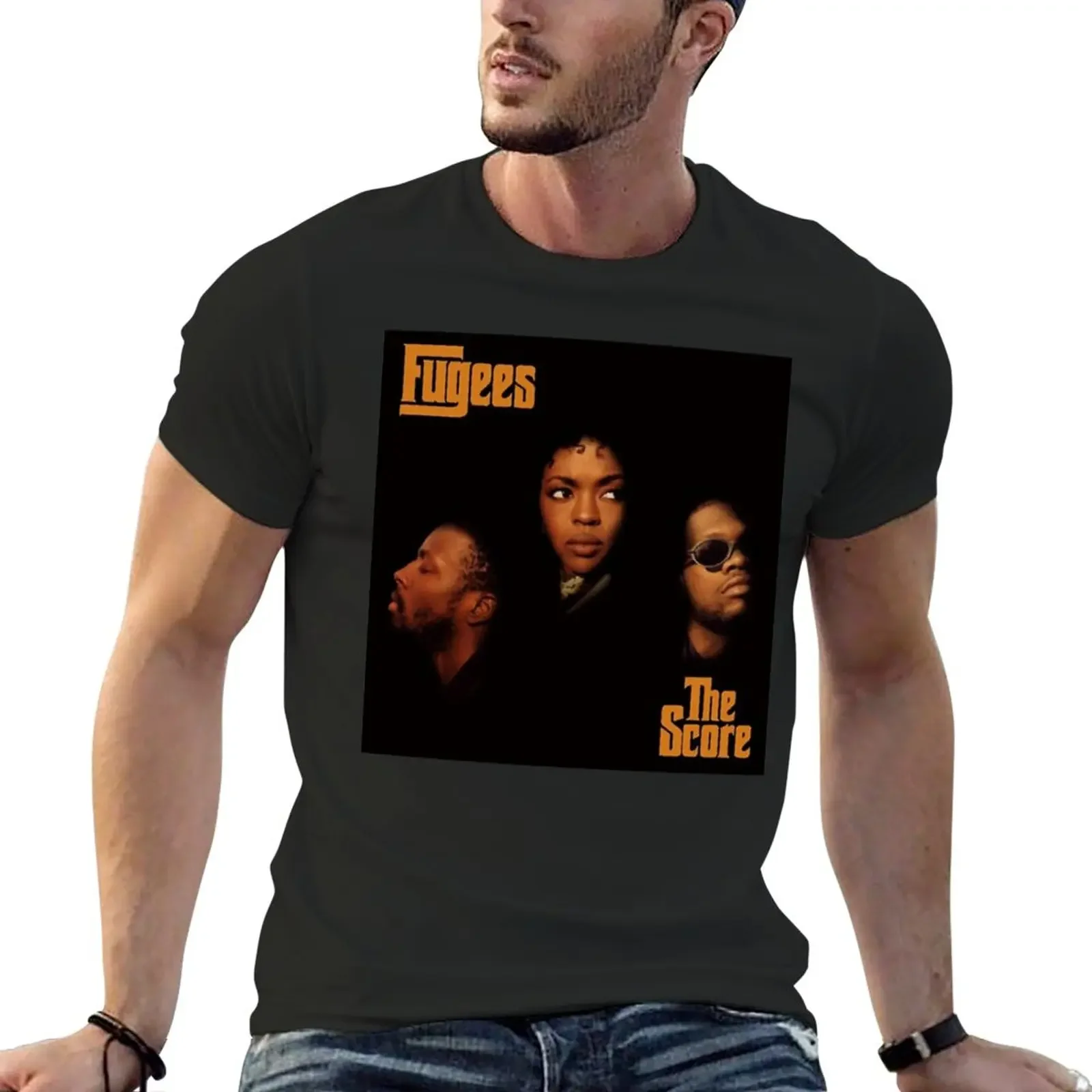 New Fugees - The Score black T-Shirt Aesthetic clothing graphic t shirts customs boys whites sweat shirts, men