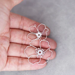 Boucles d'Oreilles Vintage en Acier Inoxydable pour Femme et Fille, 3 Pièces, Pendentifs, Breloques pour Bijoux, Collier de Direction, DIY