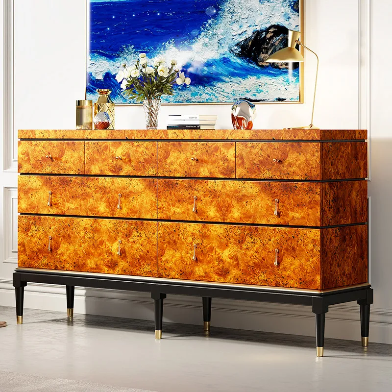 

Italian solid wood high-end decorative chest villa storage partition integration