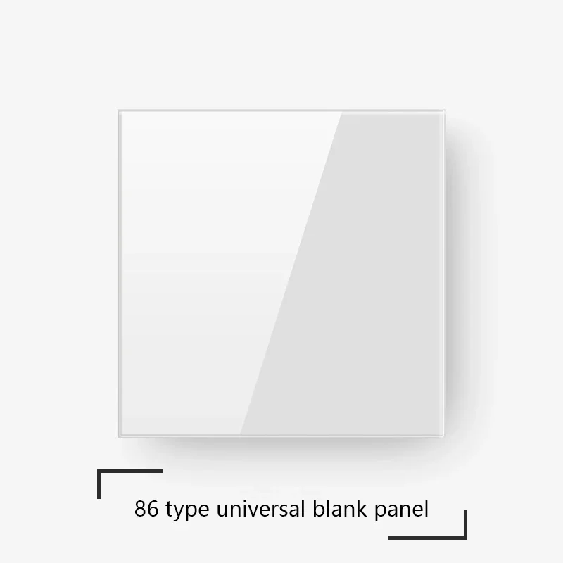 Blank Occlude panel with Installing iron plate 86mm*86mm white black gray crystal tempered glass switch socket panel White board