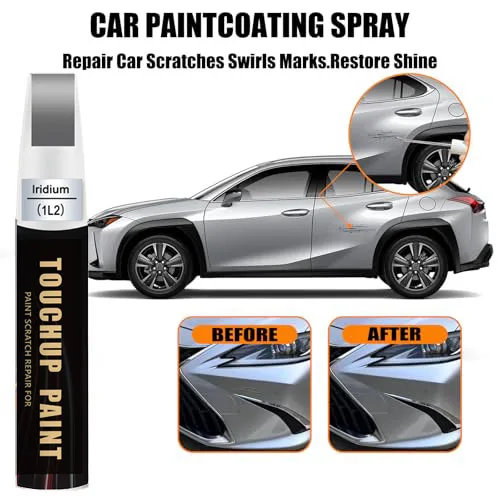 Car Touch up Paint(Iridium(1L2) Compatible with BMW/Lexus, Car Paint Pen Scratch Repair Two-In-One Touch Up Paint