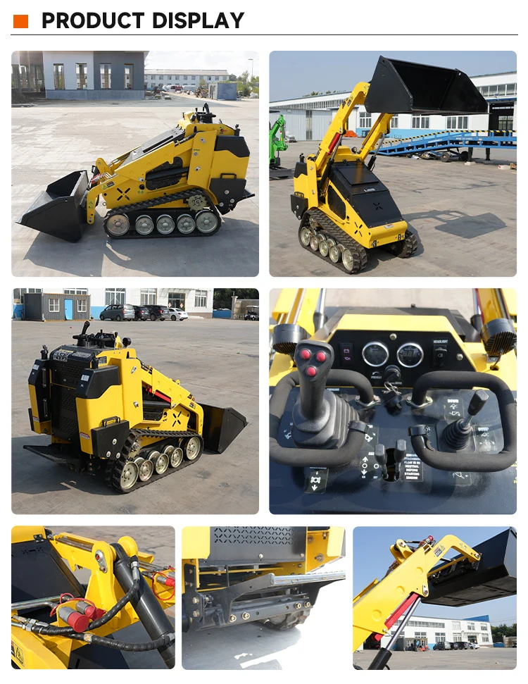 Kostenloser Versand Mini-Kompaktlader Euro 5 CE EPA Hydraulischer Raupenkompaktlader Multifunktionaler Landwirtschafts-Kompaktlader – Detail 3