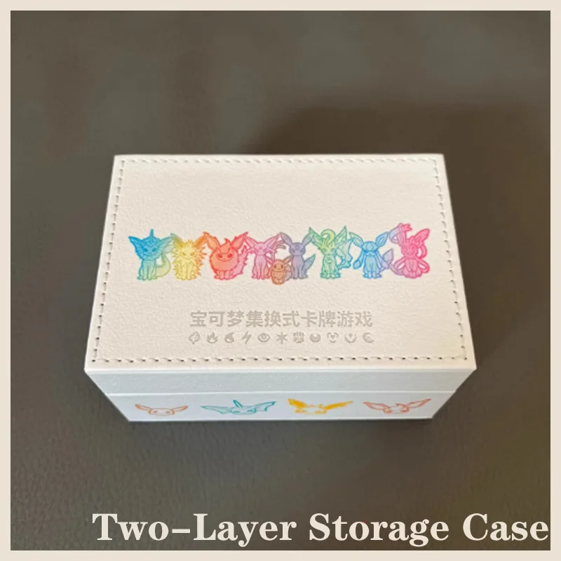 

HOT PKM PTCG Eevee Premium Gift Box Two-Layer Large Capacity Storage Case Card Protector Organizer Deluxe Collector‘s Gift toys