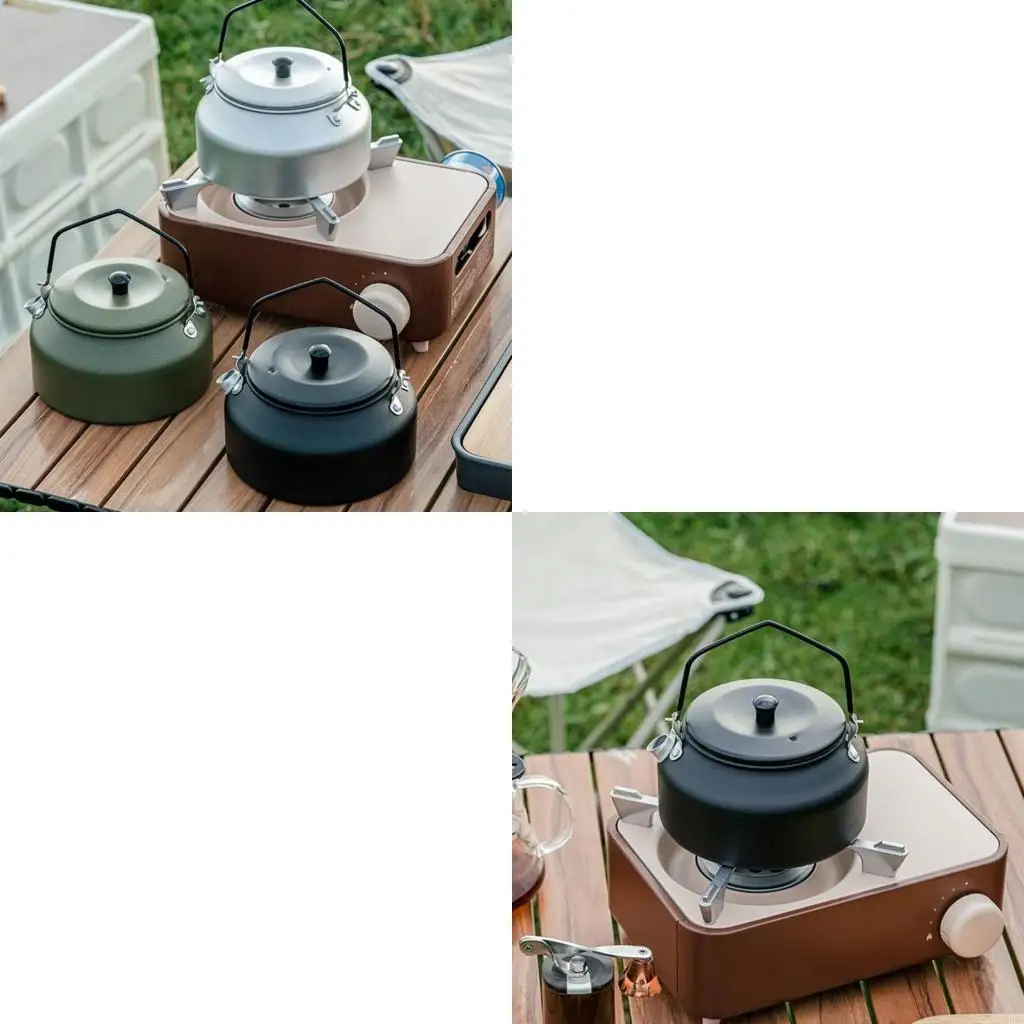 

Алюминиевый уличный походный чайник, кастрюли, посуда, 1100 мл, походный чайник, плита со свистком, чайник для лагеря, кофейные кастрюли