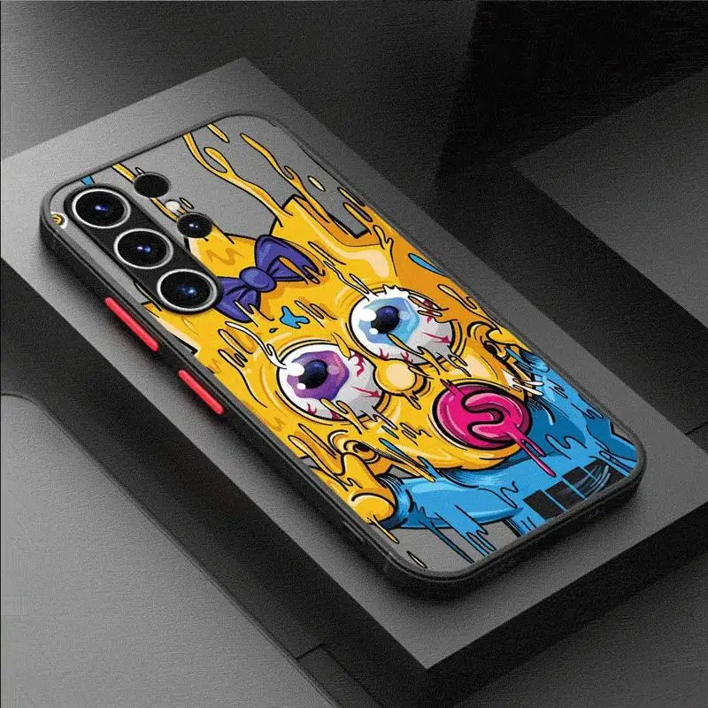 Simpsons Family Matte Case For Samsung Galaxy S24 S22 S23 S20 S21 FE S10 Plus Capa Note 20 Ultra 10 Lite Phone Fundas