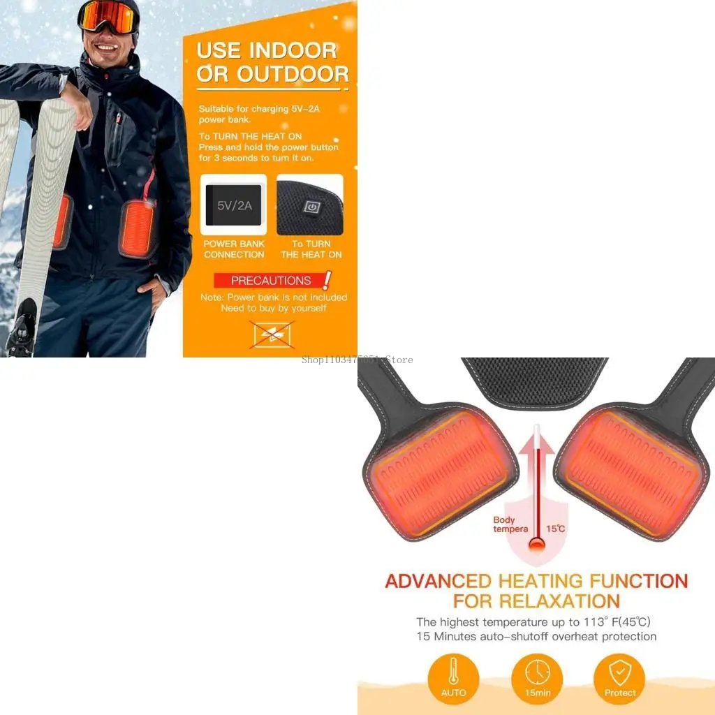 

Universal USB Electric Coat Heater for Jackets Heating Pad with 3 Temperatre Control Clothes DIY Thermal Device for Winter Cold