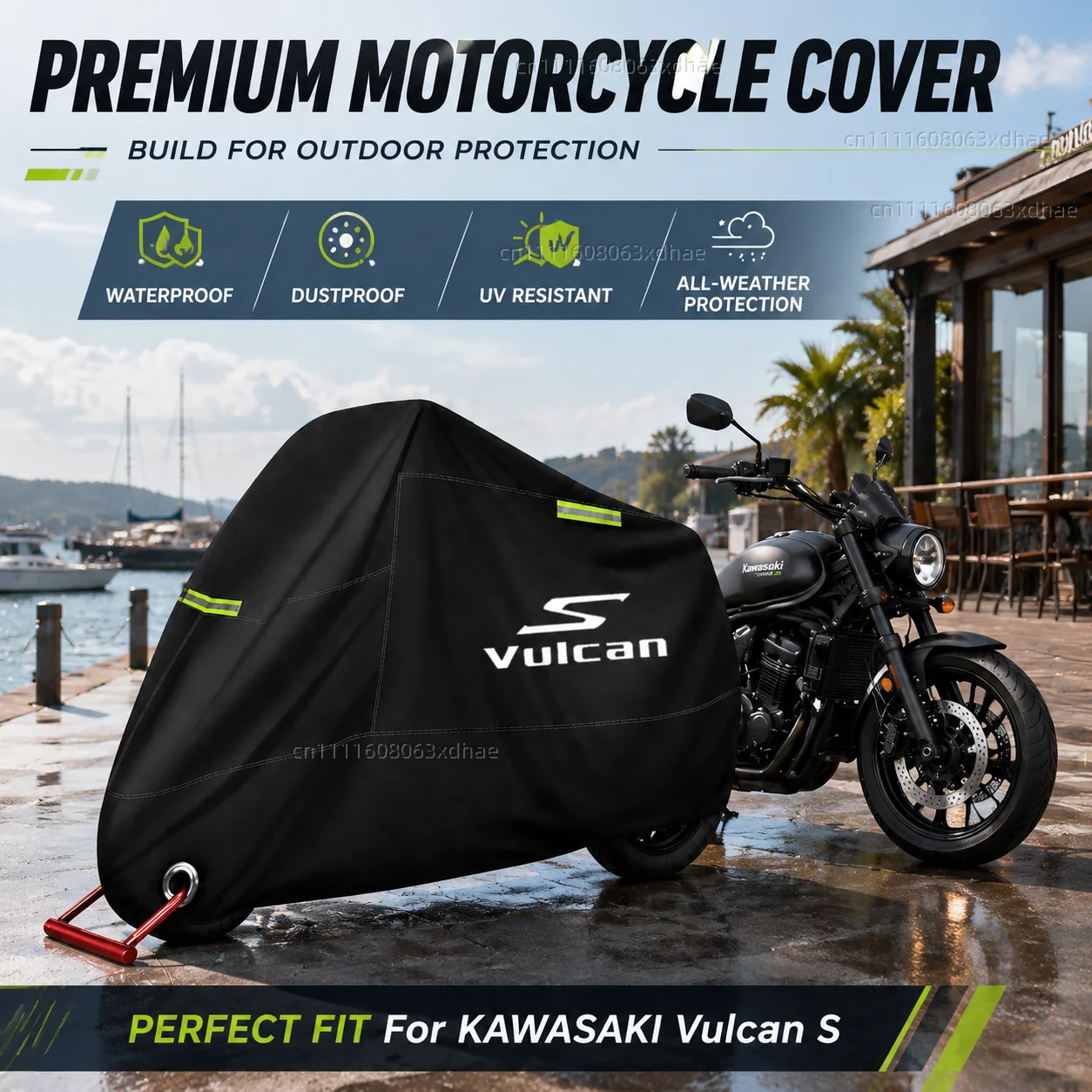 

Motorcycle Full Cover Waterproof Rain Dustproof All Season 190T Oxford Cloth For For KAWASAKI Vulcan S VN650 2015-2024