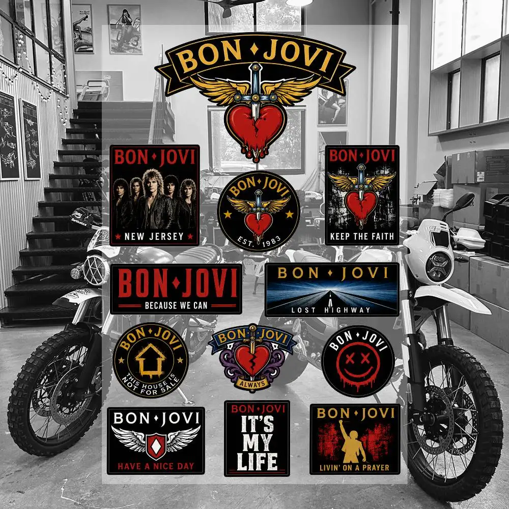 B-on Jovi Ästhetische Graffiti Wasserfeste PVC-Aufkleber für Auto Motorrad Skateboard Helm Notizbuch