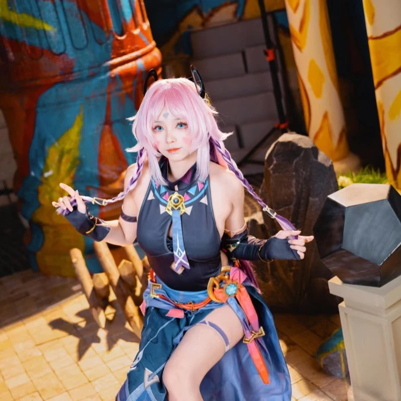 게임 Genshin Impact Citlali 코스프레 의상 여성 드레스 가발 가장 무도회 애니메이션 유니폼 공연 할로윈 카니발 파티 복장