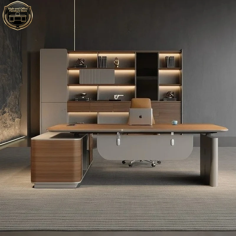 Intelligent lifting boss desk Computer desk CEO Manager office table bureaux de travail mesa de computador office furniture